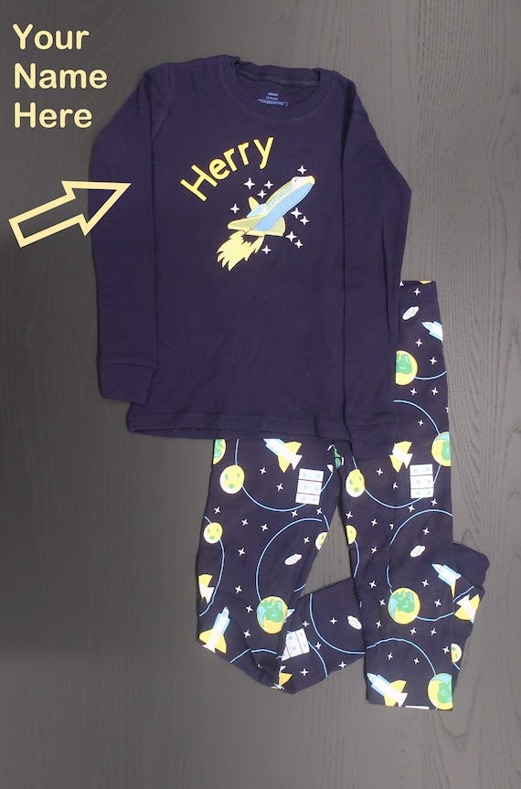 Pajamas Kid loungewear personalise Rocket lounge Etsy