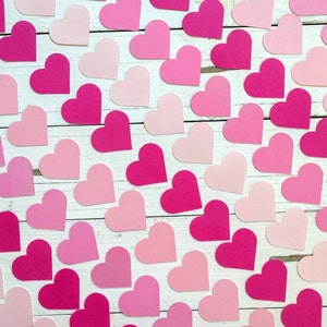 Pink Heart Confetti, Heart Table Scatter, Heart Punches, Heart Die Cuts, Confetti, Table Scatter, Table Confetti, Table Decor, Set of 50