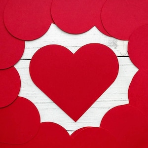 50 3&quot; Red Heart Die Cuts, Heart Cutouts for Banners, Bulletin Boards, Journal, Scrapbook, Card Making, Craft Project