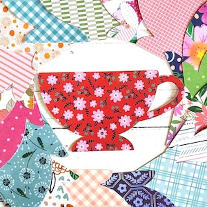 Decorative Teacup Cutouts: Tea Party Table Scatter, Card Making, Craft Projects, Set of 10