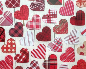 Red Patterned Heart Die Cuts: Scrapbook & Craft Embellishments (Set of 30)