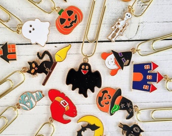 Halloween Charm Paperclips: Junk Journal & Planner Embellishments, Set of 6