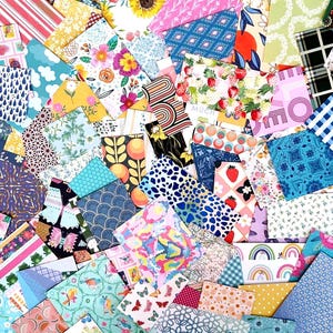 DESTASH - 200 Piece Cardstock Scrap Stash, Decorative Paper for Junk Journals, Crafts & Card Making
