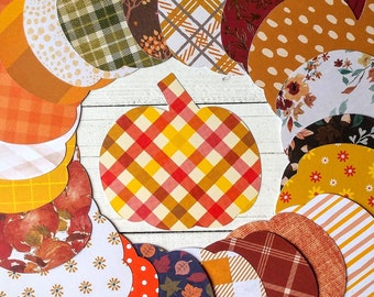 Fall Pumpkin Die Cuts: Autumn Craft Projects Decorations, Set of 30
