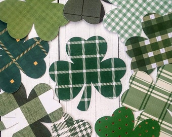 Shamrock Cutouts: St. Patrick's Day Decor, Craft Projects, Card Making & More, Set of 10