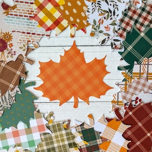 10 Fall Leaf Die Cuts, Autumn Leaves Cutouts for Banners, Bulletin Boards, Table Decor, Scrapbooking, Card Making, Craft Projects