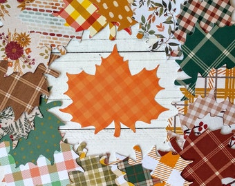 Fall Leaf Patterned Die Cuts: Autumn Crafts & Decor, Card Making, Junk Journals, Set of 10