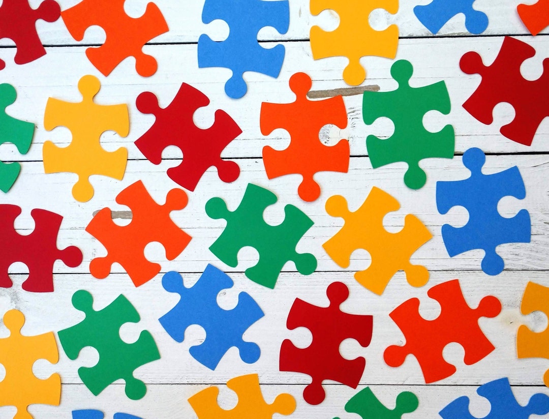 30 Puzzle Piece Die Cuts, Cutouts, Decor, Banner, Scrapbook, Bulletin