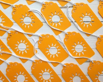 Sun Tags, Sun Gift Tags, Sunshine Tags, Sunshine Gift Tags, Summer Tag, Spring Break Gift Tag, Pool Party Gift Tag,Party Favor Tag,Set of 10