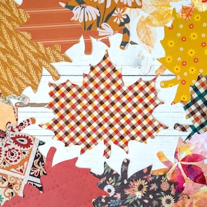 10 Large Fall Leaf Die Cuts 6&quot;, Autumn Leaves Cutouts for Banners, Bulletin Boards, Table Decor, Scrapbooking, Card Making, Craft Projects