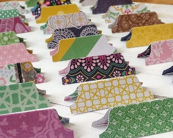 Patterned Double-Sided Journal Tabs: Dividers for Junk Journals, Planners, Bibles, Scrapbooks, Set of 12