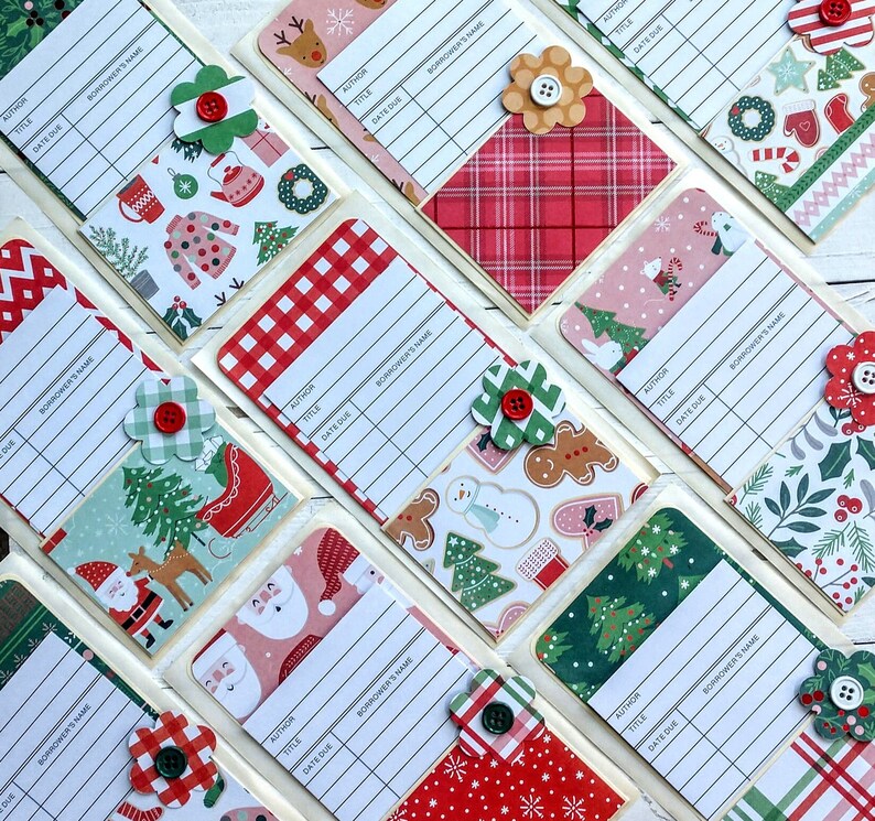 Holiday Library Cards Christmas Library Cards Journal | Etsy