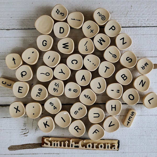 Vintage Typewriter Keys, Smith-Corona Electric Model from 1956-1957