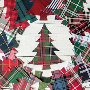 10 Christmas Tree Die Cuts, Holiday Tree Cutouts for Banners, Bulletin Boards, Table Decor, Scrapbooking, Card Making, Craft Projects