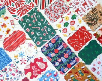 Christmas Journal Cards: Holiday Junk Journals, Scrapbooks, Card Making, Set of 24