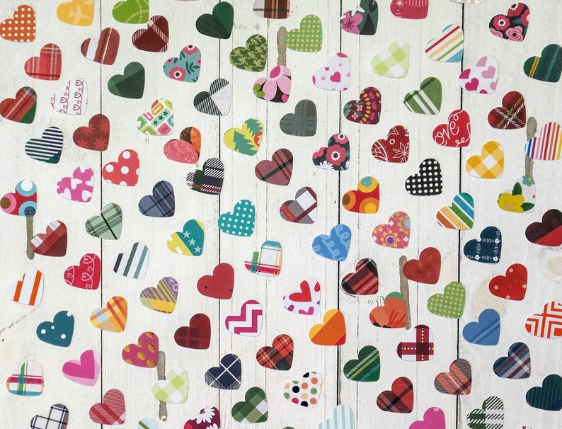 Colorful Heart Confetti, Heart Table Scatter, Heart Punches, Heart Die Cuts, Confetti, Table Scatter, Table Confetti, Table Decor, Set of 50 image 7