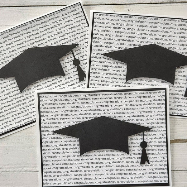 3 Graduation Congratulations Cards with Envelope, Dimensional Congratulations Card, Graduation Cap Congratulations Card, Set of 3