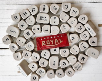 Vintage Royal Typewriter Keys, Model from 1960, Serial Number FPE-13-6839073