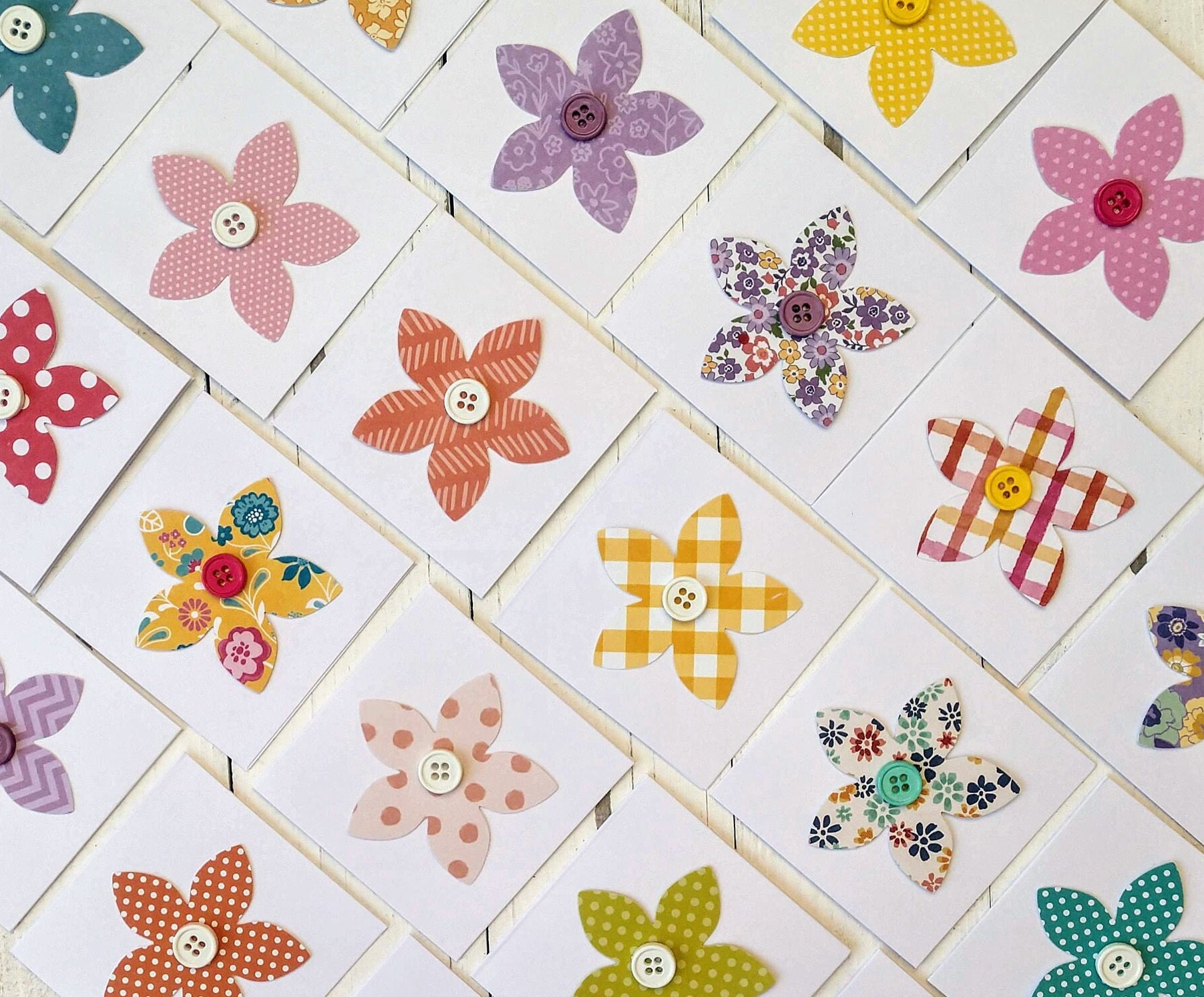 Mini Flower Note Cards: Floral Enclosure Cards, Set of 10 - Etsy