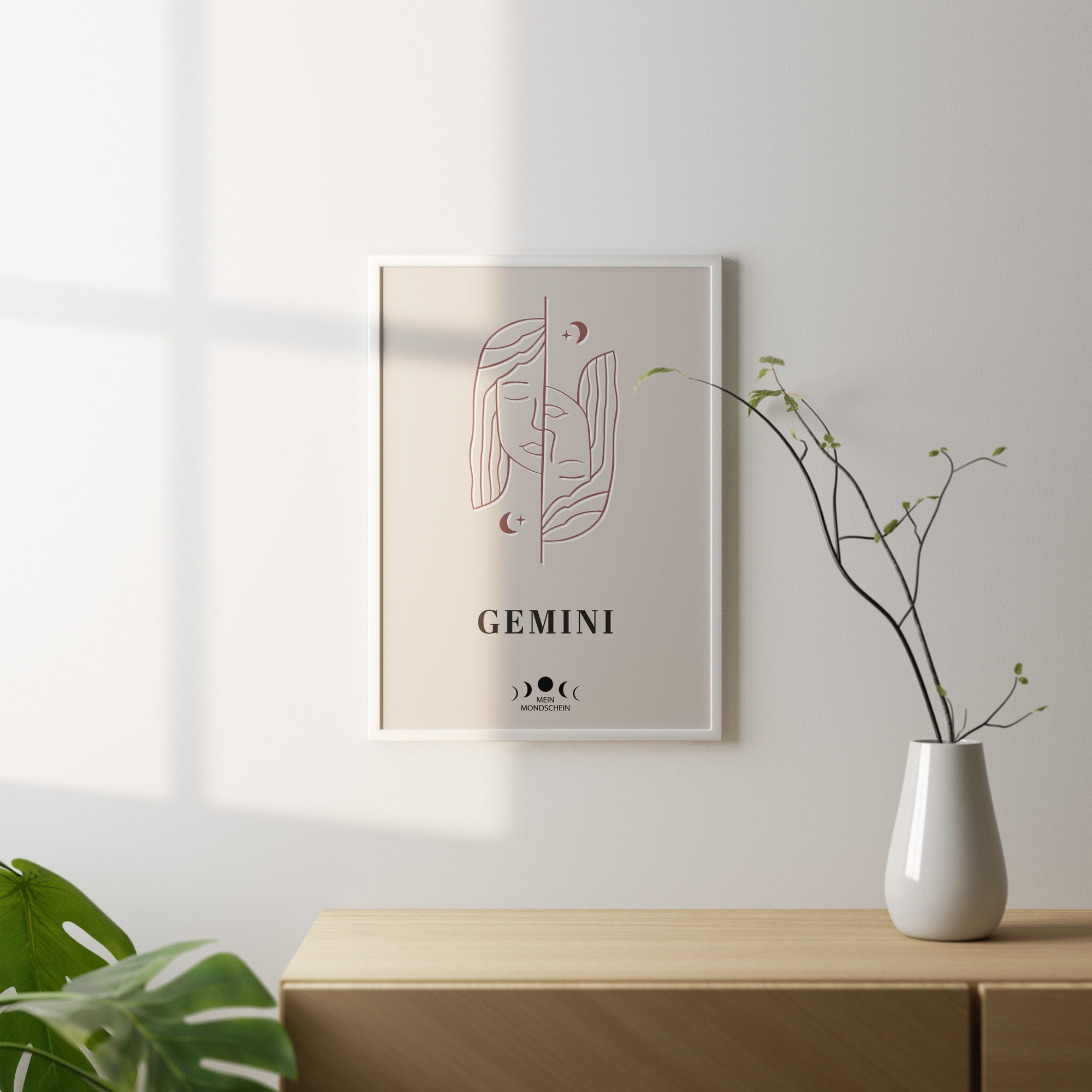 Gemini, Moon Sign or Zodiac Sign Poster - Etsy