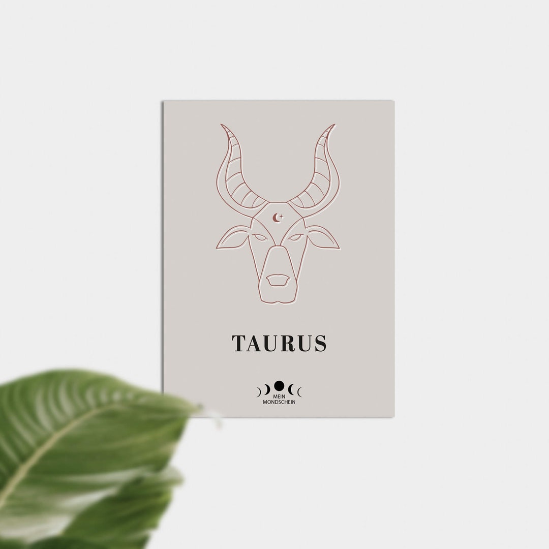 Taurus, Moon Sign or Zodiac Sign Poster - Etsy