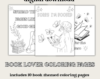 Spicy Bookish Coloring Pages | Book Lover Gift (Digital Download)