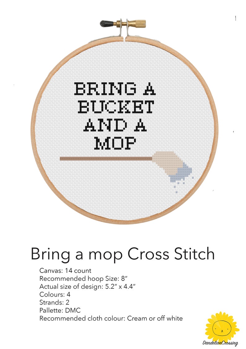 Bring a Bucket and a Mop WAP Lyrics Cross Stitch Cardi B Etsy