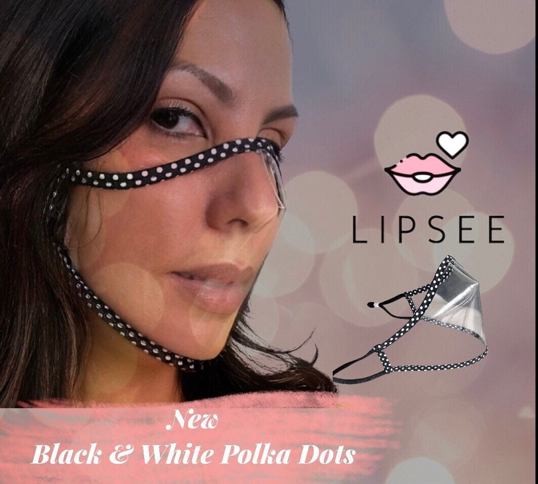Single Layer Polka Dot Mesh Face Mask Sheer Breathable Lip Reading Face Mask  Made in USA 