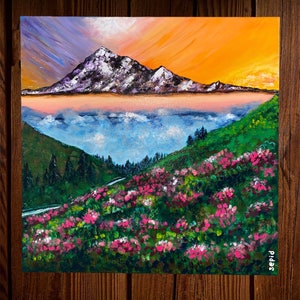 Colorful landscape painting/Nature painting/Wall art/Wall decor/Living room art/Gift idea/Ready to hang painting/Affordable painting/Acrylic