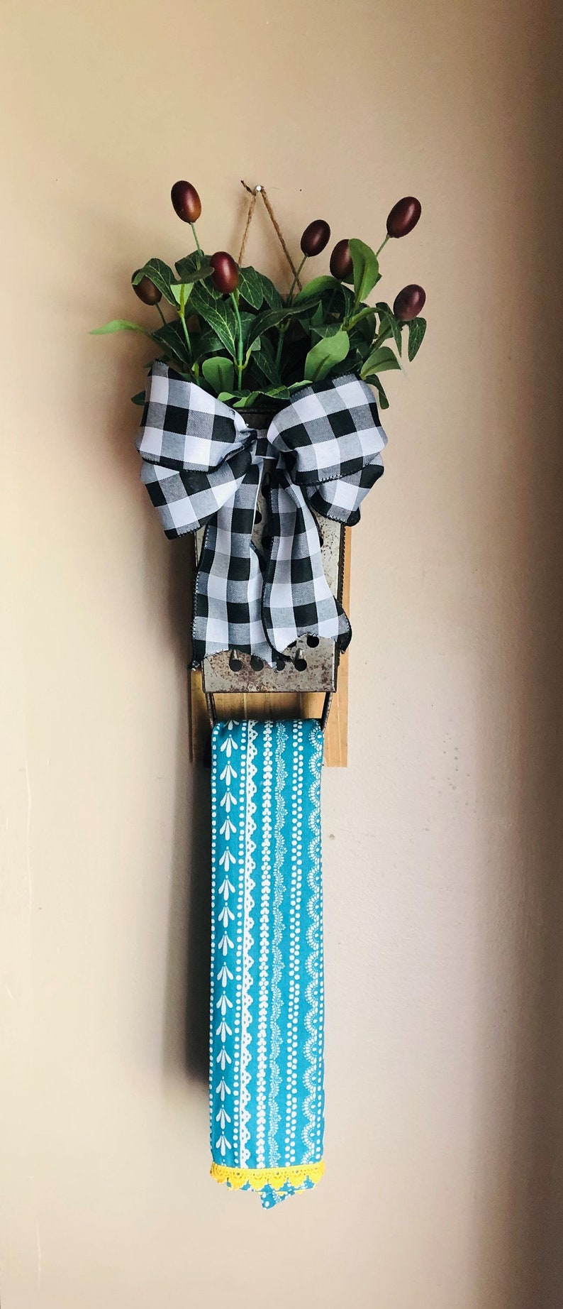 Vintage Cheese Grater Towel Holder Farmhouse Rustic Kitchen Etsy