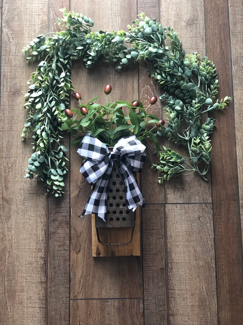 Vintage Cheese Grater Towel Holder Farmhouse Rustic Kitchen Wall Decor