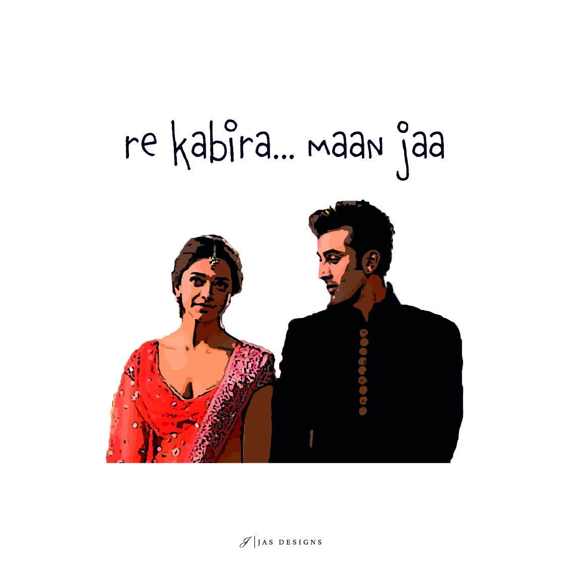 Kabira Maan Ja... Yeh Jawaani Hai Deewani. Bollywood Poster Collection:  Illustration Card, Greeting Card, Desi Music Card, Bollywood Card - Etsy, image size:1135x1135