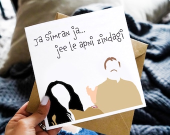 Jaa Simran Jaa… Dilwale Dulhaniya Le Jayege. Bollywood Poster Collection: Illustration Card, Greeting Card, Bollywood Card, Fathers Day