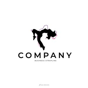 Lady Dancer Silhouette Simple Personalised Company Logo Template Design DIGITAL FILE ONLY