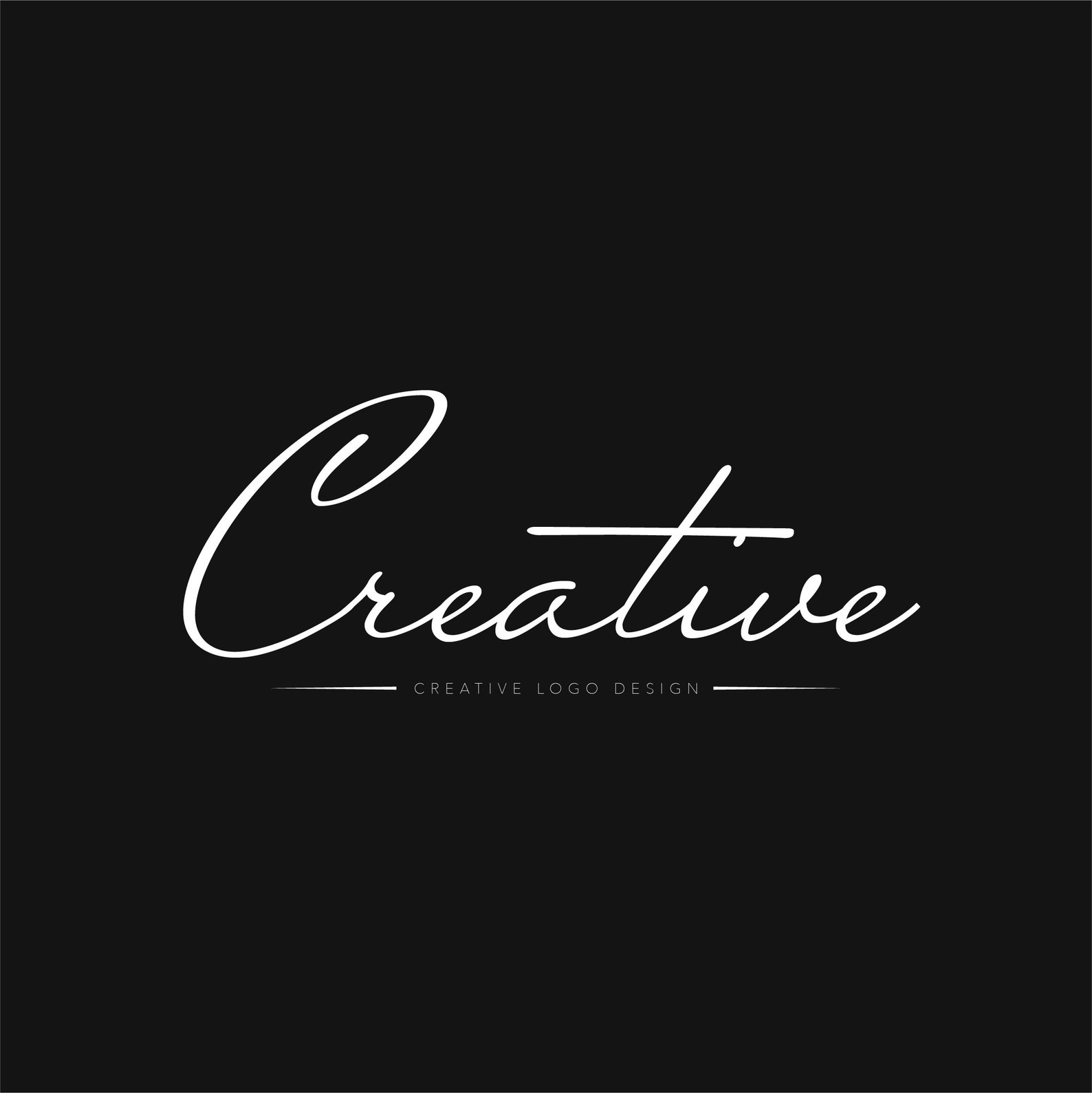 Cursive Script Company Name and Strap-line Bespoke Logo Template Design ...
