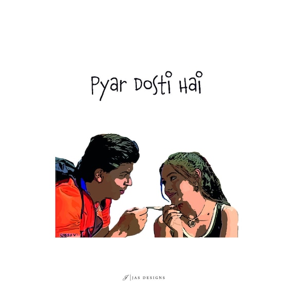 Kuch Kuch Hota Hai Sex Video - Pyar Dosti Hai... Kuch Kuch Hota Hai. Bollywood Poster Collection:  Illustration Card, Greeting Card, Desi Music Card, Bollywood Card - Etsy