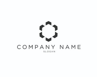 Hexagon Company Logo & Strap-line Bespoke Logo Template Design: Business Logo, Company Branding, Bespoke Brand Identity
