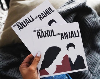 Your The Rahul To My Anjali... Kuch Kuch Hota Hai. Bollywood Love Collection: Illustration Card, Greeting Card, Desi Card, Bollywood Card