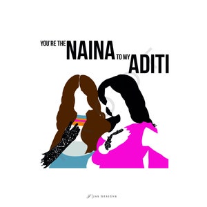 Galentine's Day Card: Your The Naina To My Aditi... Yeh Jawaani Hai Deewani. Illustration Card, Greeting Card, Desi Card, Bollywood image 3