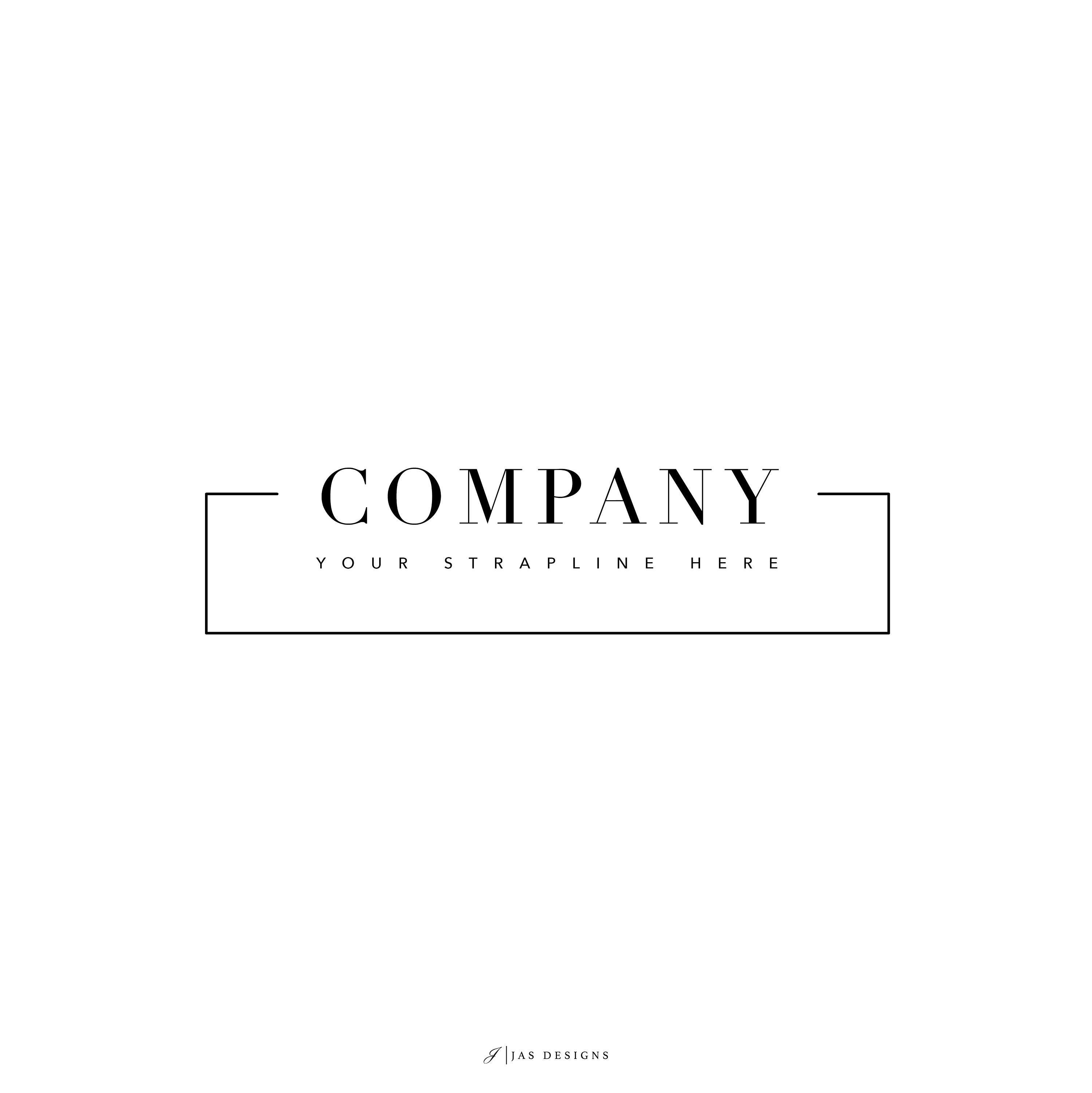 Rectangle Script Text Logo Design Simple Personalised Company Logo