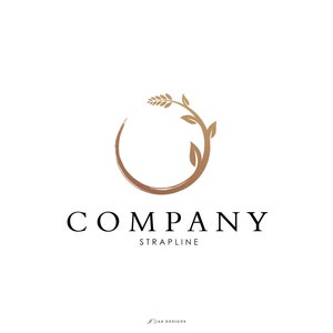 Circle Floral Brushed Simple Personalised Company Logo Template Design DIGITAL FILE ONLY