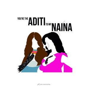 Galentine's Day Card: Your The Naina To My Aditi... Yeh Jawaani Hai Deewani. Illustration Card, Greeting Card, Desi Card, Bollywood image 2