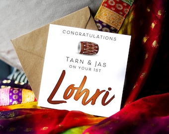Congratulations on your 1st Lohri Dhol... Punjabi Lohri Collection: Illustration Card, Punjabi Greeting Card, Desi Punjabi Lohri Card