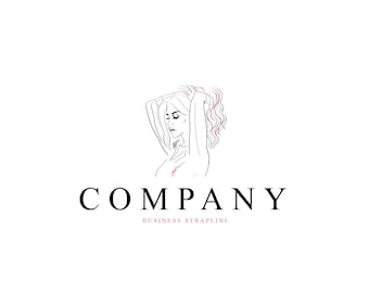 Beauty Side Face Outline Simple Personalised Company Logo Template Design DIGITAL FILE ONLY