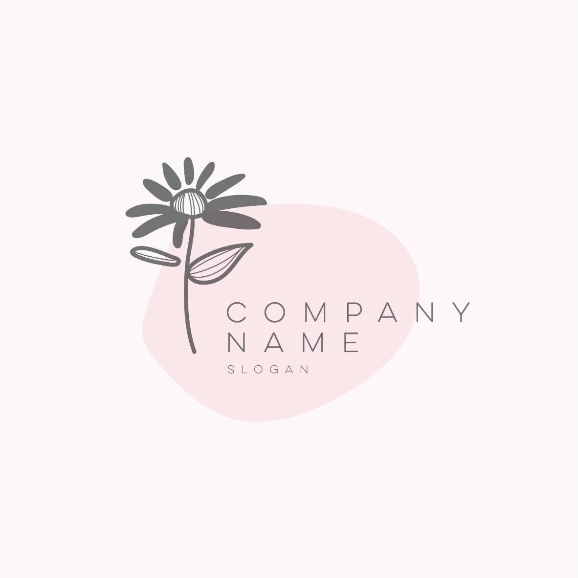 Flower Company Logo & Strap-line Bespoke Logo Template Design: Business Logo, Company Branding, Bespoke Brand Identity, Flower Pink Logo