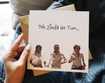 Zinda Ho Tum... Zindagi Na Milegi Dobara. Bollywood Poster Collection: Illustration Card, Greeting Card, Desi Music Card, Bollywood Card