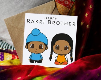 Happy Rakri... Brother and Sister. Singh Rakhri Collection: Illustration Card, Greeting Card, Rakhri Card, Brother Sister Card