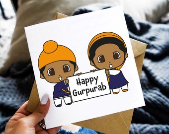 Happy Gurpurab Sahib and Simran Greeting Card. Gurpurab Collection: Illustration Card, Greeting Card, Gurpurab, Celebration, Greeting Card