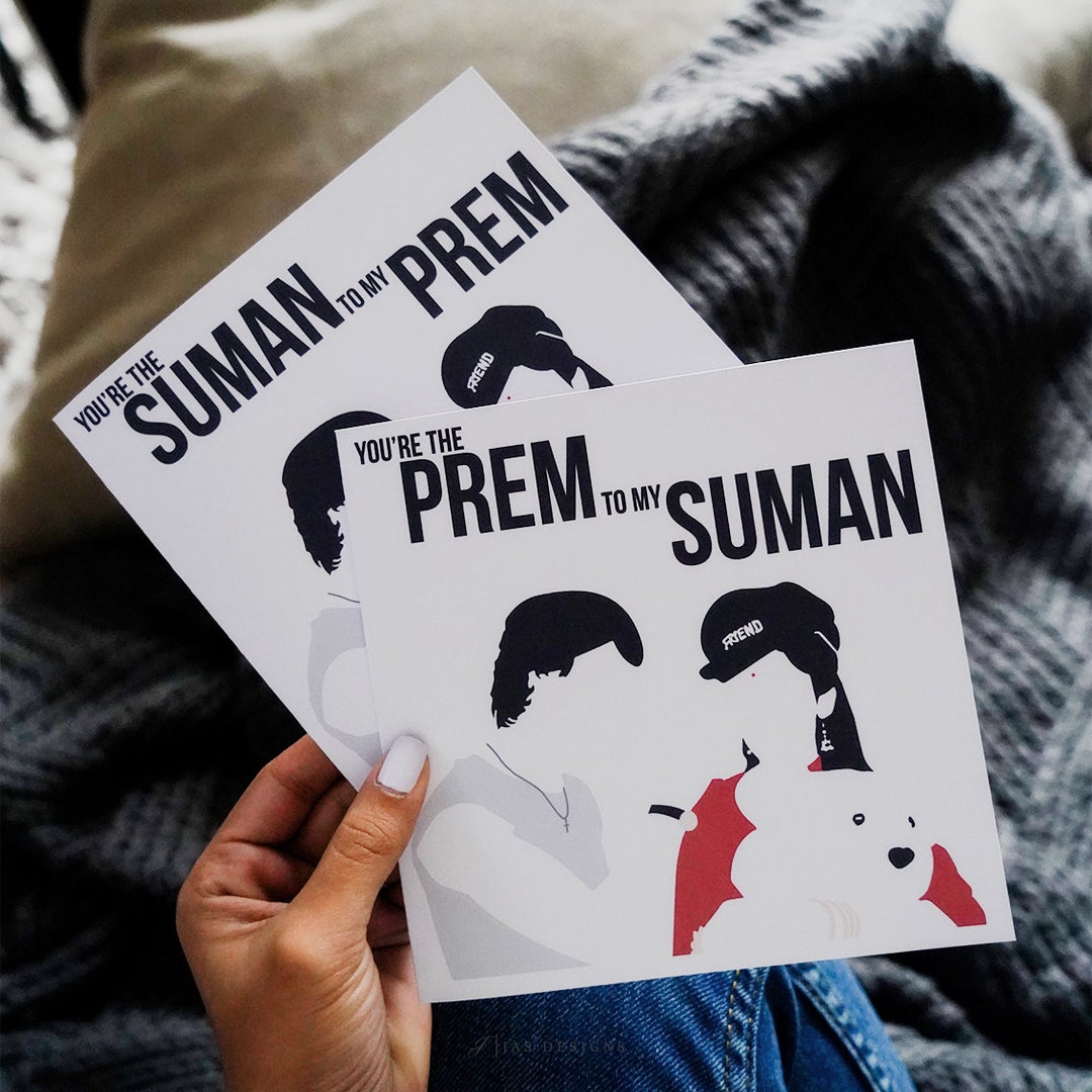 Your the Prem to My Suman... Maine Pyaar Kiya. Bollywood Love Collection:  Illustration Card, Greeting Card, Desi Music Card, Bollywood Card - Etsy  Canada