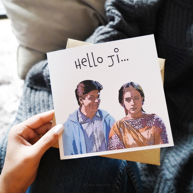 Hello Ji... Kabhi Khushi Kabhie Gham. Bollywood Poster Collection: Illustration Card, Greeting Card, Desi Music Card, Bollywood Card image 1